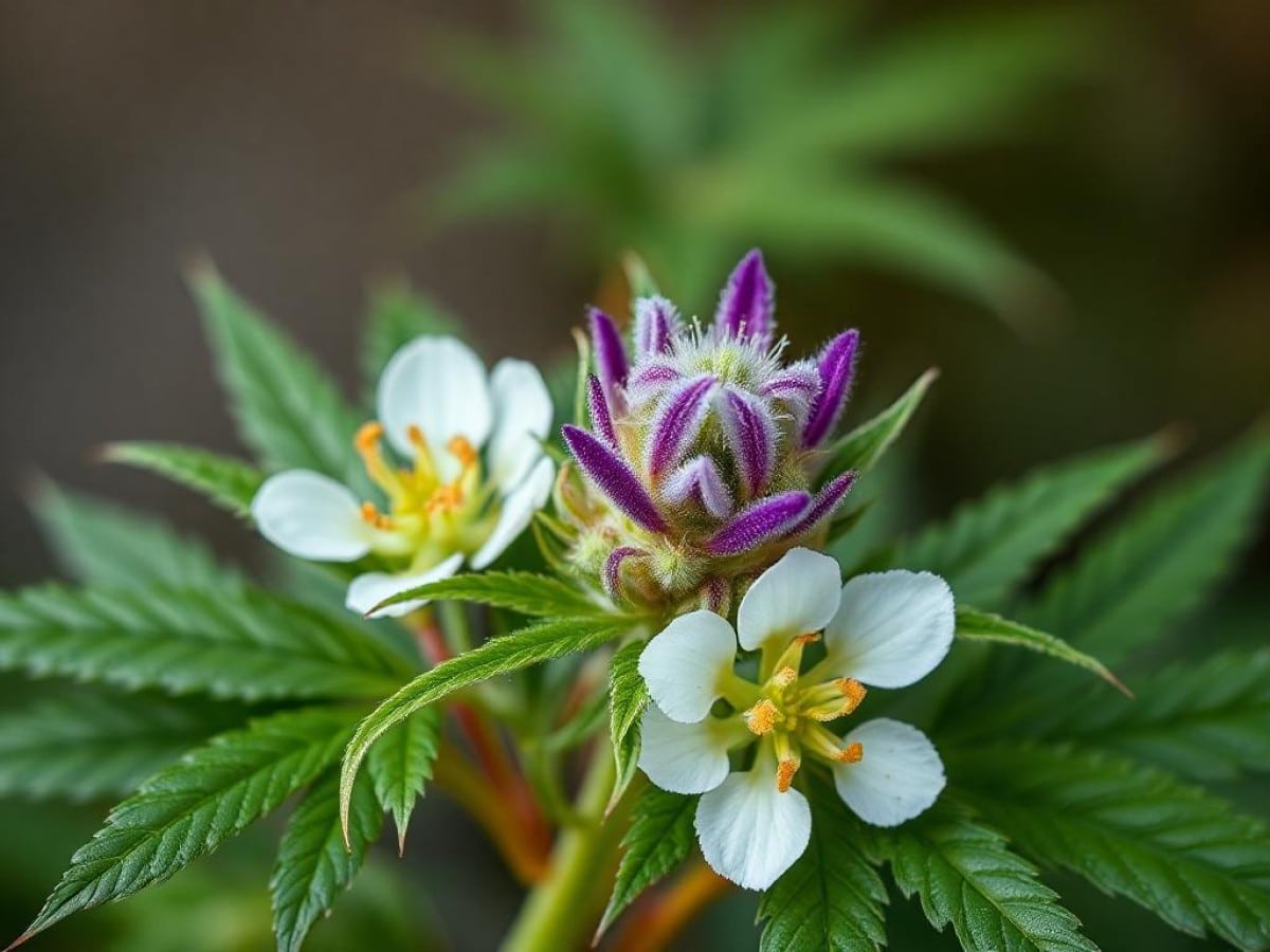 Fleurs de CBD sur un fond blanc