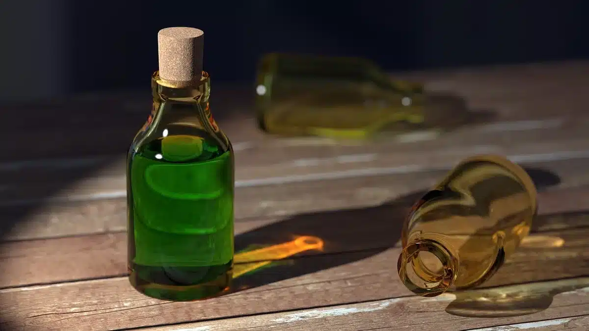 Laboratoire de mixologie d'e‑liquide avec flacons et instruments de mesure